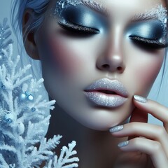  Winter Wonderland Cool icy blues and whites with a frosty lip g