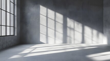 Wall Mural - Minimalist Gray Background with Soft Shadows for Product Showcasing