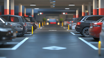 Visualizing smart LPR camera parking system solutions that enable automated number plate recognition for seamless, barrier-free parking lot management.illustration