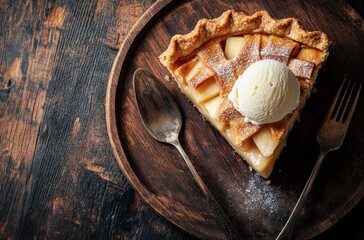 Canvas Print - Apple Pie with Vanilla Ice Cream