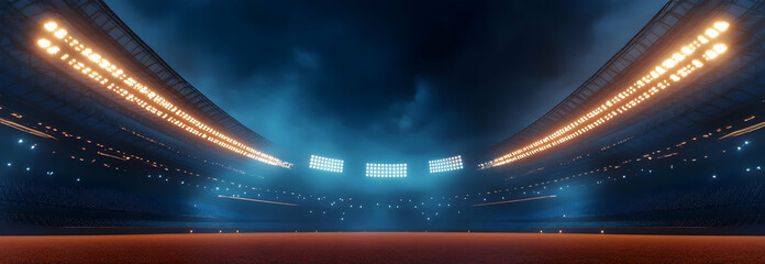 Wall Mural - sports stadium lights 3d render background