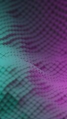Fototapete - Fantastic blue and pink cube motion background. Design. Digital 3d grid spinning.