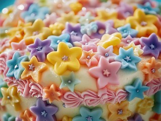 Canvas Print - Close-up of cake with flowers,