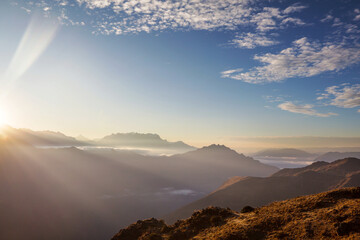 Canvas Print - Mountains on sunrise