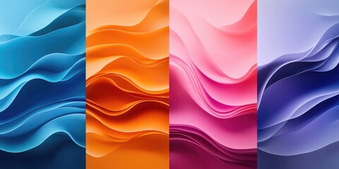 Wall Mural - Colored wave series