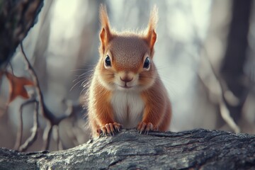 Sticker - Squirrel on Tree Branch