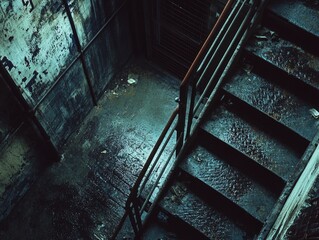 Wall Mural - Abandoned Building Staircase