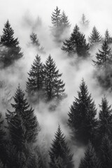 Canvas Print - Trees in Fog