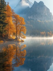 Canvas Print - Mountain lake scenery