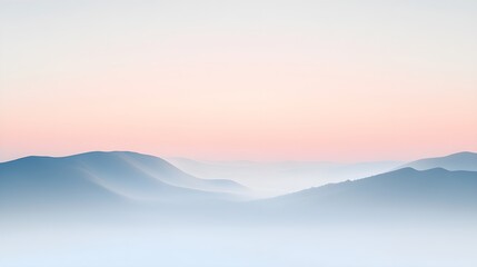 Wall Mural - A serene landscape with a smooth, light solid color background, featuring a gentle gradient that fades into the horizon