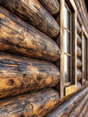 Poster - Wooden cabin window