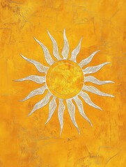 Wall Mural - Sun on Yellow Background