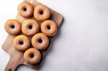 Canvas Print - Sugary Donuts on Wooden Board