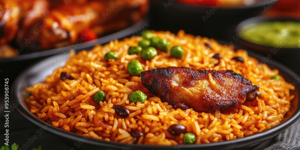 African Delicacy: Nigeria Fried Rice with Jollof Rice, Moi Moi, and ...