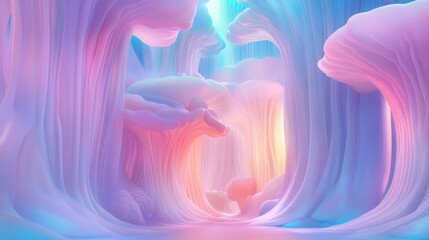 Wall Mural - a colorful, surreal forest with pink and purple trees