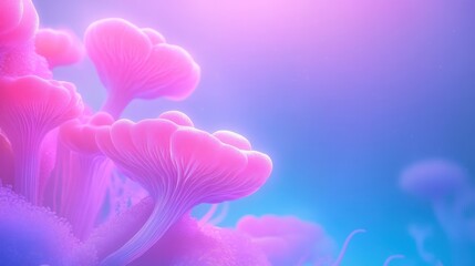 Wall Mural - A bunch of pink flowers are floating in the air