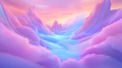Canvas Print - a beautiful, colorful, and serene sky with pink clouds