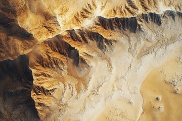 Poster - Desert Mountain Range Aerial View