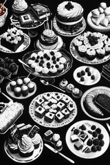 Canvas Print - Dessert table with various treats