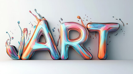 colorful art word in paint splash style