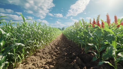 A visual comparison of genetically modified plants versus natural plants, showcasing the impact on agriculture