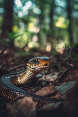 Wall Mural - Snake in Woods Close-up