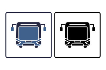 Poster - Bus icon. icon related to action plan. suitable for web site, app, user interfaces. solid icon style