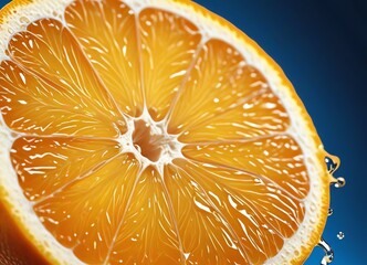 Wall Mural - n image of a half-cut orange slice