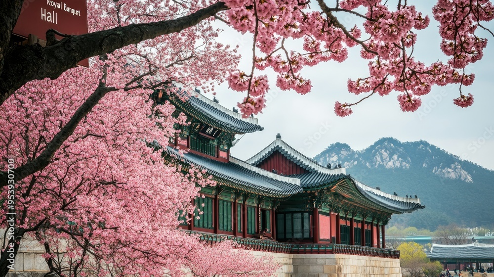 gyeongbokgung-palace-and-cherry-blossoms-in-spring-seoul-south-korea
