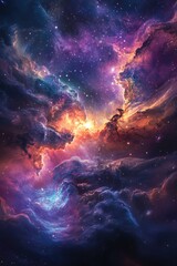 Wall Mural - space filled with stars