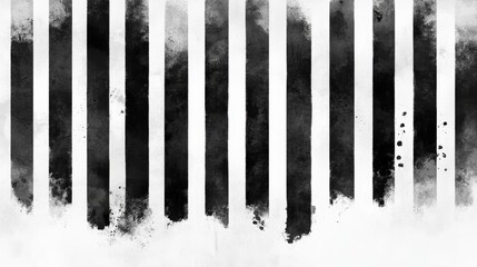 Black Stripes on White Background, Watercolor Texture for Design and Art Projects Generative AI