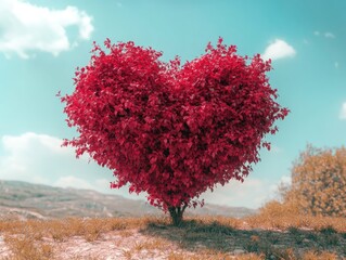 Sticker - Heart Shaped Tree in Field