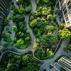 AI optimizing urban green spaces for biodiversity, smart city sustainability, eco-innovation