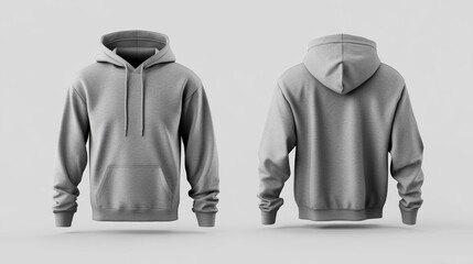 Wall Mural - Blank gray hoodie mockup