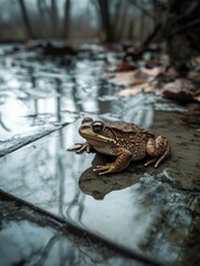 Canvas Print - Frog in the Rain