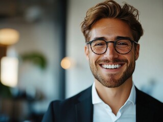 Canvas Print - Businessman with smile