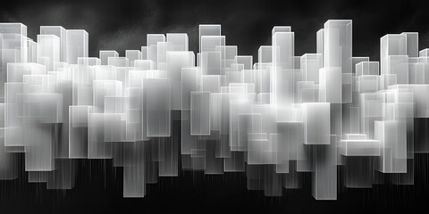Aufkleber - Abstract architectural design with glass-like structures against a dark backdrop showcasing modern aesthetics and unique shapes