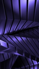 Aufkleber - Purple rotating 3d stripes. Design. Light illuminated strips made of square pieces in cartoon animation.