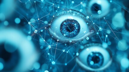 Poster - A Blue Eye Connected to a Digital Network