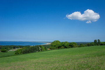 Danish landscape with a beach in the background