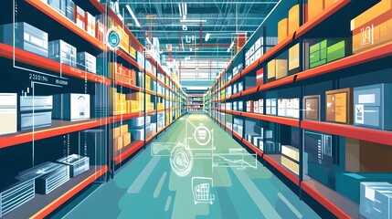 Poster - innovative iot based smart shelves displaying real time sales and inventory data for optimized retai