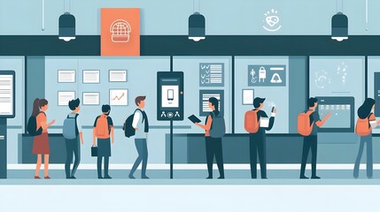 Poster - graphic depicting iot powered attendance tracking and management systems designed for efficient secu