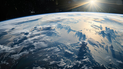 Canvas Print - a clear blue sky with a few clouds scattered throughout. the sun is shining brightly, casting a warm