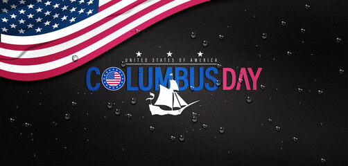 Wall Mural - The stars and stripes of the USA flag, embody the essence of Columbus Day and American identity