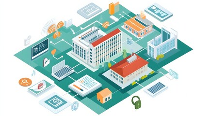 Poster - a graphic showcasing the of iot technology in resource management for educational institutions the i