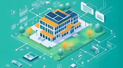 Poster - innovative graphic showcasing iot enabled resource management solutions for educational institutions