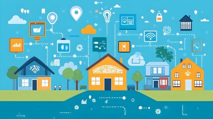 Poster - graphic depicting iot enabled communication systems for streamlined between parents and schools faci