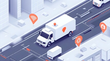 Poster - cutting edge of iot enabled delivery trucks and vans with real time monitoring and analytics for opt