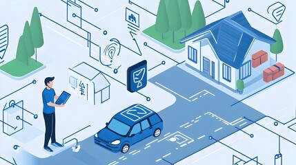 Poster - graphic depicting real time parcel delivery notifications and tracking using internet of things iot 