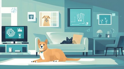 Poster - innovative iot connected system for remote monitoring and security of pets and homes enables seamles